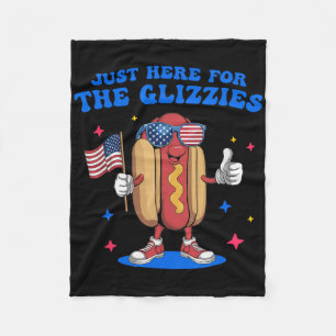 I'm Just Here For The Glizzies Funny Fourth Of Jul Fleece Blanket