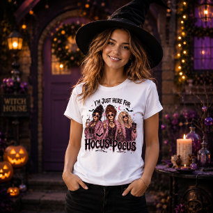 I'm Just Here For The Hocus Pocus Pink Witches T-Shirt