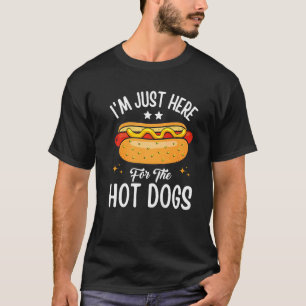 I'm Just Here For The Hot Dogs Foodie Weiner Retr T-Shirt