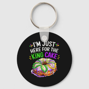 I'm Just Here For The King Cake Funny Mardi Gras D Key Ring