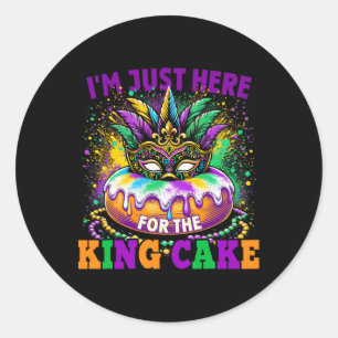 I'm Just Here For The King Cake Mardi Gras  Classic Round Sticker