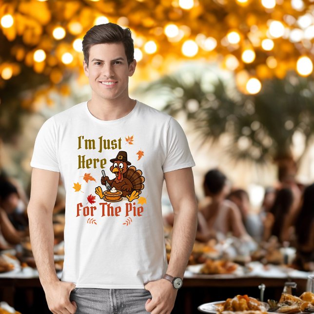 "I'm Just Here for the Pie" Funny Thanksgiving Tri-Blend Shirt (Creator Uploaded)