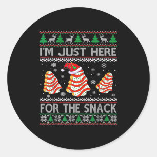 I'm Just Here For The Snack Christmas Cakes Debbie Classic Round Sticker