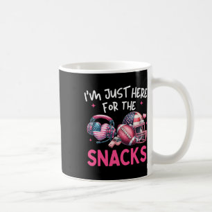 Im Just Here For The Snack Football American Flag  Coffee Mug