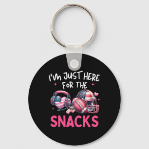 Im Just Here For The Snack Football American Flag Key Ring
