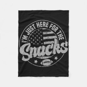 I'm Just Here For The Snacks American Football Fun Fleece Blanket