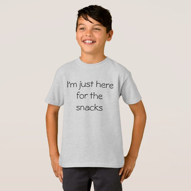 I'm Just Here for the Snacks Boys T-Shirt (Front Full)