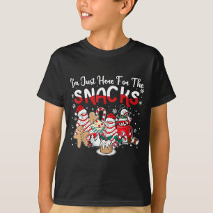 I'm Just Here For The Snacks Cakes Christmas Tree T-Shirt