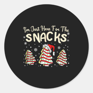 I'm Just Here For The Snacks Christmas Cakes Debbi Classic Round Sticker