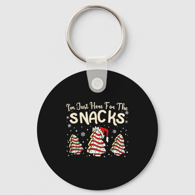I'm Just Here For The Snacks Christmas Cakes Debbi Key Ring (Front)