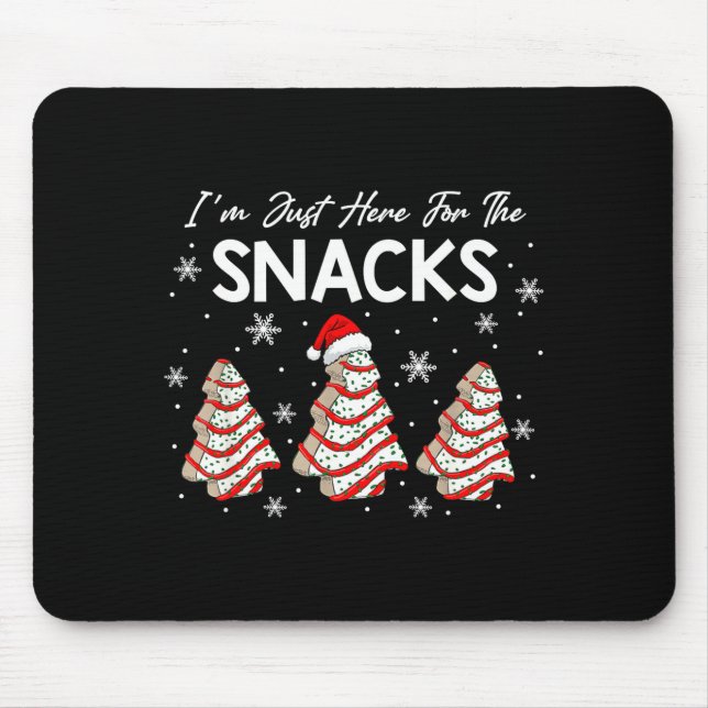 I'm Just Here For The Snacks Christmas Cakes Debbi Mouse Mat (Front)
