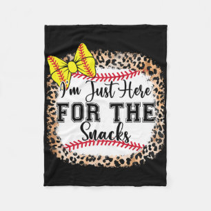 I'm Just Here For The Snacks Cute Softll Bow Youth Fleece Blanket