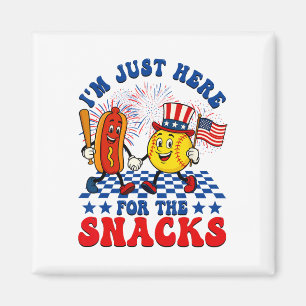 I'm Just Here For The Snacks Softll Hotdog 4th Of Magnet