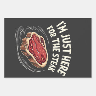 I'm Just Here for the Steak Beef Meat Lovers Wrapping Paper Sheet