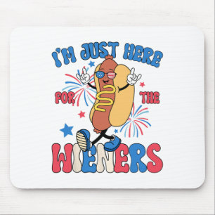 I'm Just Here For The Wieners 4th Of July Hot Dog Mouse Mat