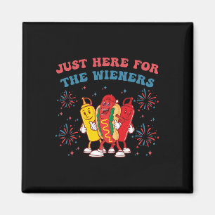 I'm Just Here For The Wieners Funny 4th Of July Bb Magnet