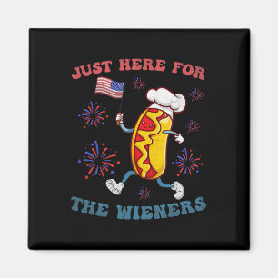 I'm Just Here For The Wieners Funny 4th Of July Bb Magnet