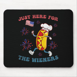 I'm Just Here For The Wieners Funny 4th Of July Bb Mouse Mat