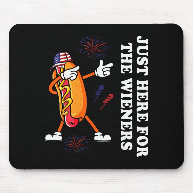 I'm Just Here For The Wieners Funny 4th Of July  Mouse Mat (Front)