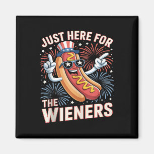 Im Just Here For The Wieners Funny Fourth Of July Magnet