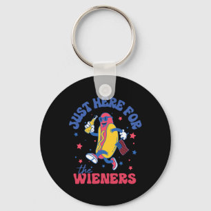 I'm Just Here For Wieners Shirt 4th Of July Hotdog Key Ring