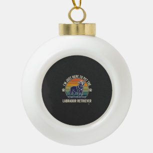 Im Just Here Pet Labrador Retriever Dog Retro Suns Ceramic Ball Christmas Ornament