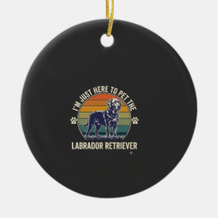 Im Just Here Pet Labrador Retriever Dog Retro Suns Ceramic Tree Decoration