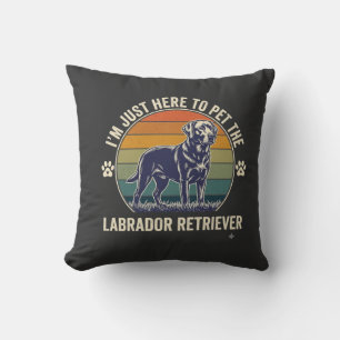 Im Just Here Pet Labrador Retriever Dog Retro Suns Cushion