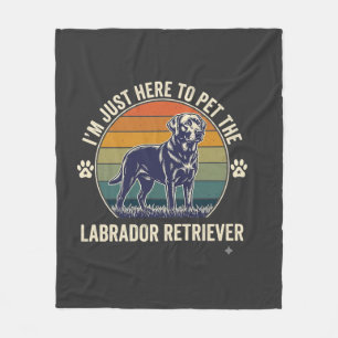 Im Just Here Pet Labrador Retriever Dog Retro Suns Fleece Blanket