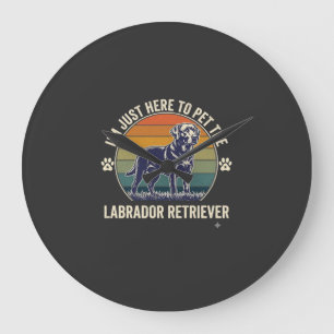 Im Just Here Pet Labrador Retriever Dog Retro Suns Large Clock