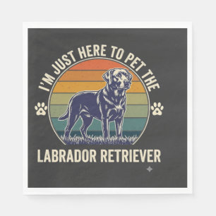 Im Just Here Pet Labrador Retriever Dog Retro Suns Napkin