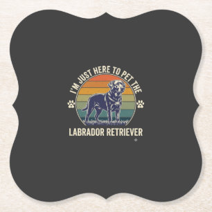 Im Just Here Pet Labrador Retriever Dog Retro Suns Paper Coaster