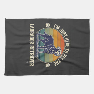 Im Just Here Pet Labrador Retriever Dog Retro Suns Tea Towel