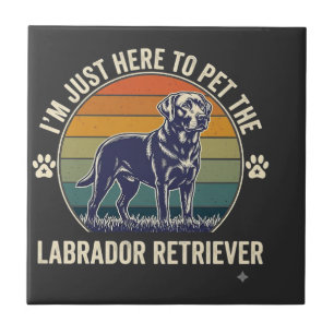 Im Just Here Pet Labrador Retriever Dog Retro Suns Tile