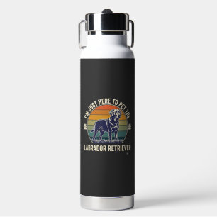 Im Just Here Pet Labrador Retriever Dog Retro Suns Water Bottle
