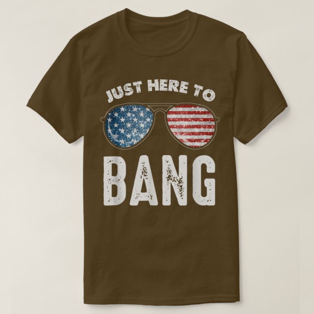 I'm Just Here To Bang Funny 4th July Glasses Ameri T-Shirt (Design Front)