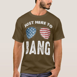 I'm Just Here To Bang Funny 4th July Glasses Ameri T-Shirt