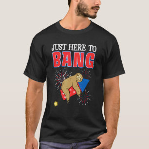 I'm Just Here To Bang Sloth With Firework Fourth 4 T-Shirt