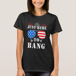 Im Just Here To Bang Usa Flag Sunglasses  4th Of J T-Shirt