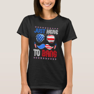 Im Just Here To Bang Usa Flag Sunglasses 4th Of Ju T-Shirt