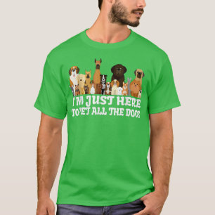 I'm Just Here To Pet All The Dogs Vintage Retro Pe T-Shirt