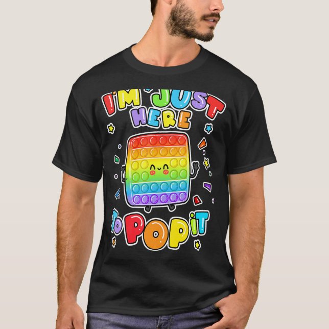 I'm Just Here To Pop It Board Game Kids Fidget T-Shirt (Front)