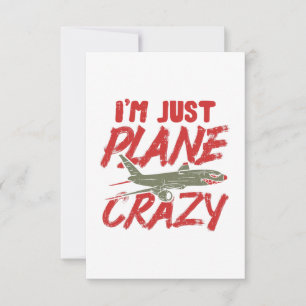 I'm Just Plane Crazy Aeroplane Fly Aircraft Gift Card