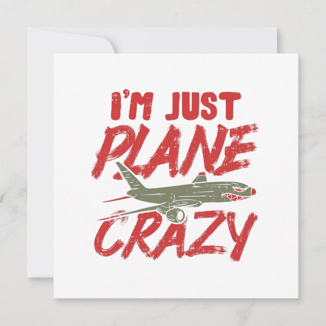 I'm Just Plane Crazy Aeroplane Fly Aircraft Gift Card (Front)