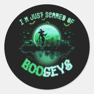 Im Just Scared Of Bogeys Witch Golfer Halloween Go Classic Round Sticker