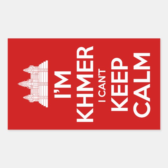 I'm Khmer I Can't Keep Calm Rectangular Sticker (Front)