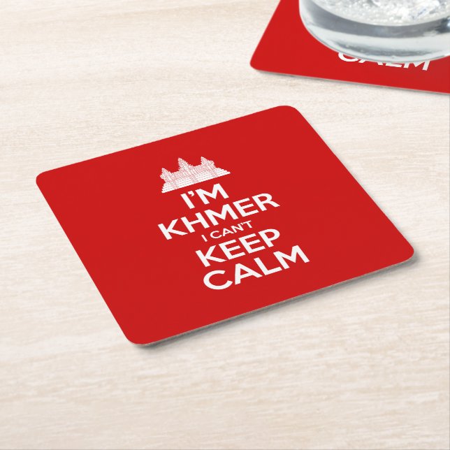 I'm Khmer I Can't Keep Calm Square Paper Coaster (Angled)