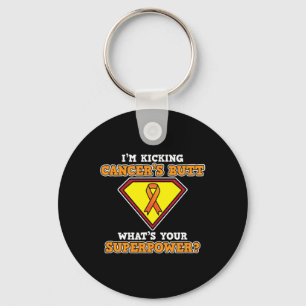 I'm Kicking Cancer Leukaemia Awareness Orange Ribb Key Ring