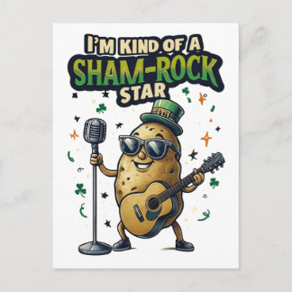 I'm Kind Of A Sham-Rock Star Funny Irish Holiday Postcard