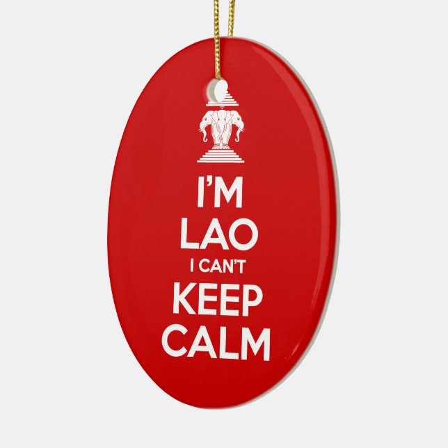 I'm Lao I Can't Keep Calm Ceramic Tree Decoration (Left)